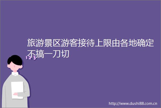 旅游景区游客接待上限由各地确定不搞一刀切