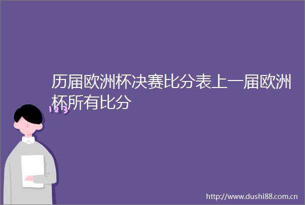 历届欧洲杯决赛比分表上一届欧洲杯所有比分