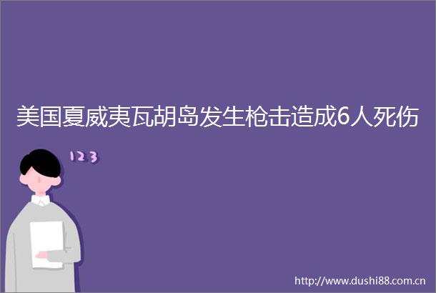美国夏威夷瓦胡岛发生击造成6人死伤