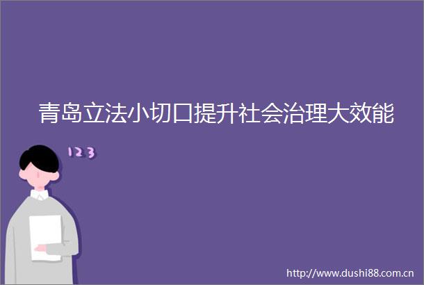 青岛立法小切口提升社会治理大效能