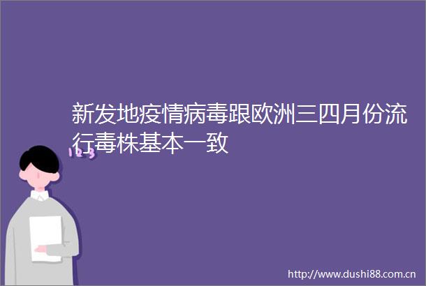 新发地疫情病毒跟欧洲三四月份流行毒株基本一致