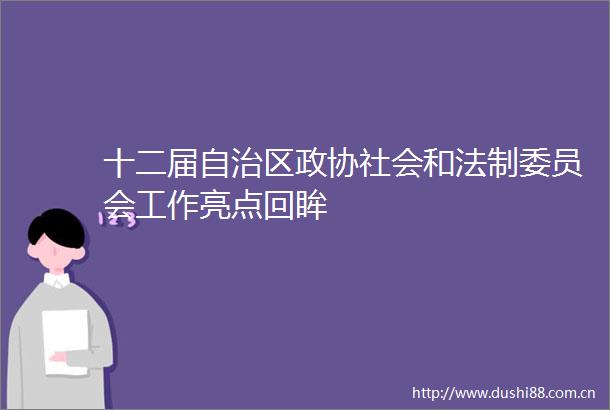 十二届自治区政协社会和法制委员会工作亮点回眸