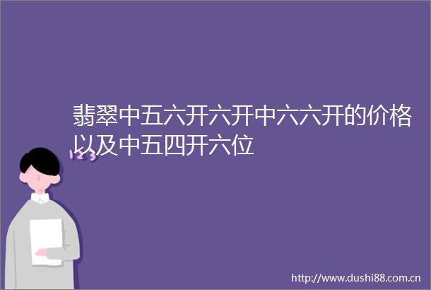 翡翠中五六开六开中六六开的价格以及中五四开六位