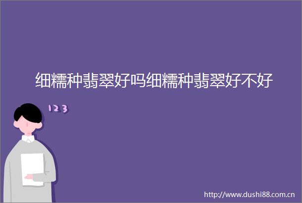 细糯种翡翠好吗细糯种翡翠好不好