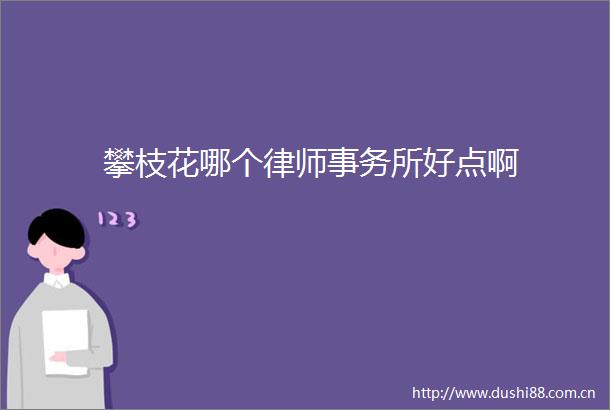 攀枝花哪个律师事务所好点啊