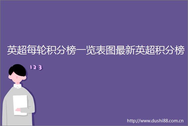 英超每轮积分榜一览表图最新英超积分榜