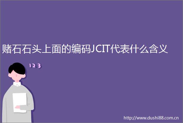 赌石石头上面的编码JCIT代表什么含义