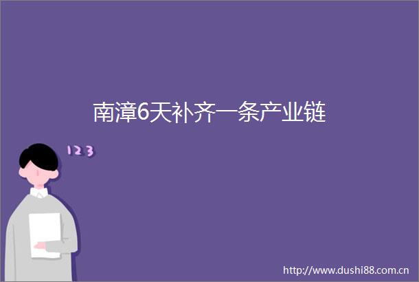 南漳6天补齐一条产业链