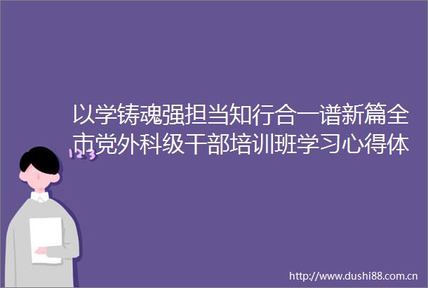 以学铸魂强担当知行合一谱新篇全市党外科级培训班学习心得体会