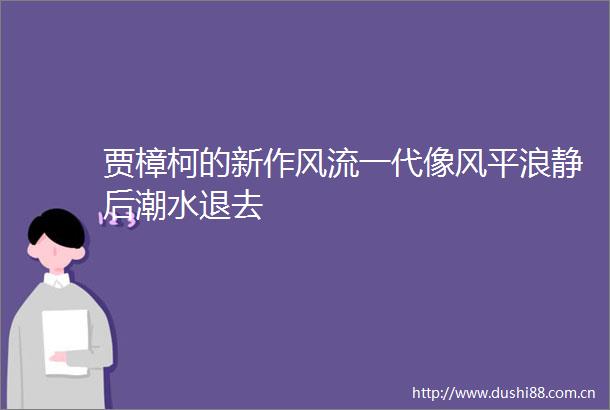 贾樟柯的新作风流一代像风平浪静后潮水退去