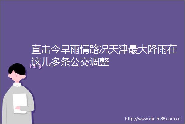 直击今早雨情路况天津最大降雨在这儿多条公交调整