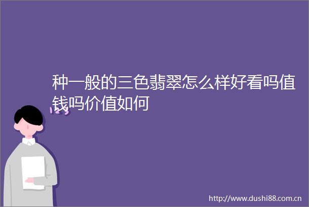 种一般的三色翡翠怎么样好看吗值钱吗价值如何