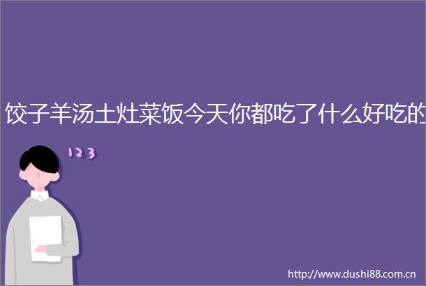 饺子羊汤土灶菜饭今天你都吃了什么好吃的
