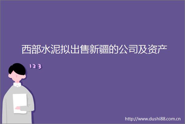 西部水泥拟新疆的公司及资产