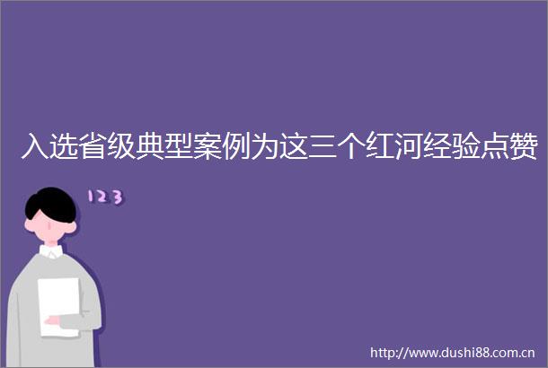 入选省级典型案例为这三个红河经验点赞