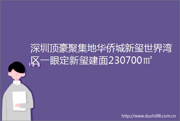 深圳顶豪聚集地华侨城新玺世界湾区一眼定新玺建面230700㎡海景大平层