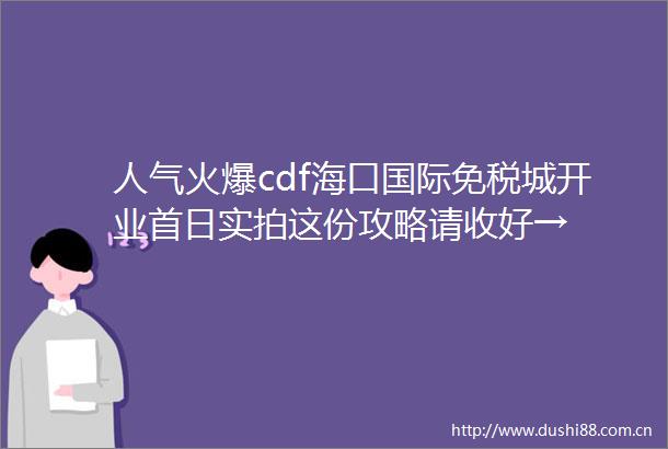 人气火爆cdf海口国际免税城开业首日实拍这份攻略请收好→