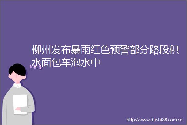 柳州发布暴雨红色预警部分路段积水面包车泡水中