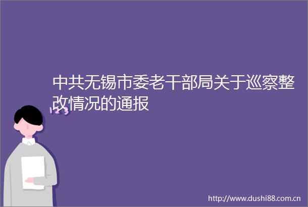 无锡市委老局关于巡察整改情况的通报