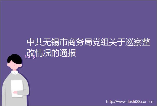 无锡市商务局党组关于巡察整改情况的通报