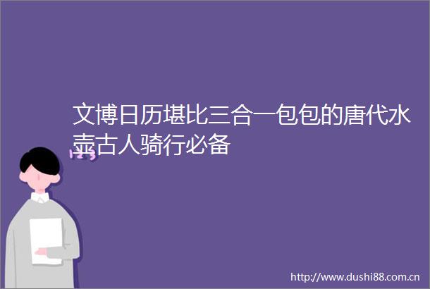 文博日历堪比三合一包包的唐代水壶古人骑行必备