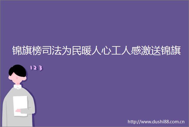 锦旗榜司法为民暖人心工人感激送锦旗