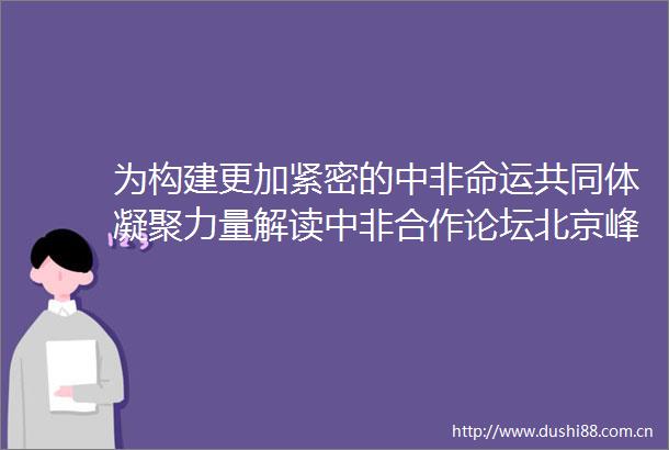为构建更加紧密的中非命运共同体凝聚力量解读中非合作论坛北京峰会早期成果