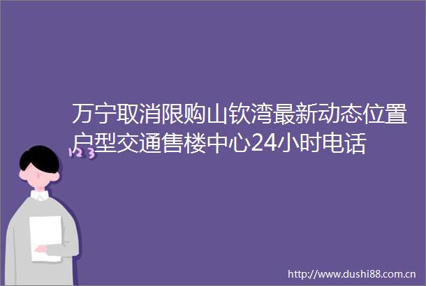 万宁取消限购山钦湾最新动态位置户型交通售楼中心24小时电话