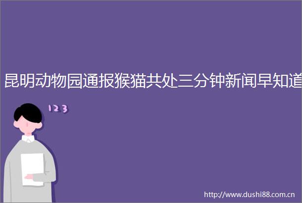 昆明动物园通报猴猫共处三分钟新闻早知道