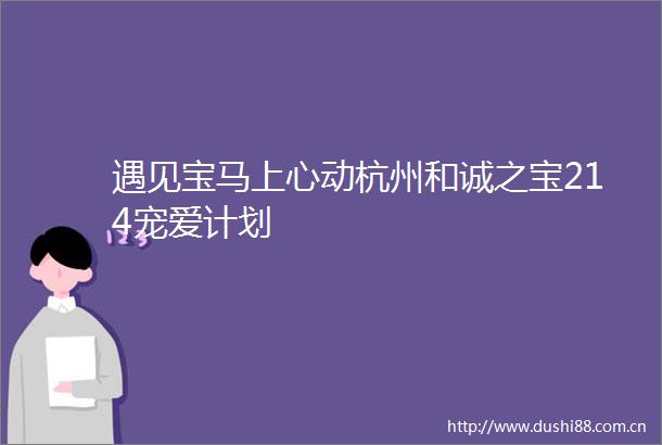 遇见宝马上心动杭州和诚之宝214宠爱计划