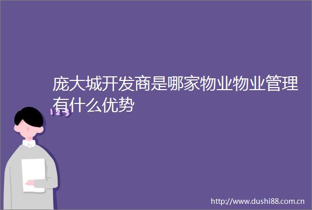 庞大城开发商是哪家物业物业管理有什么优势
