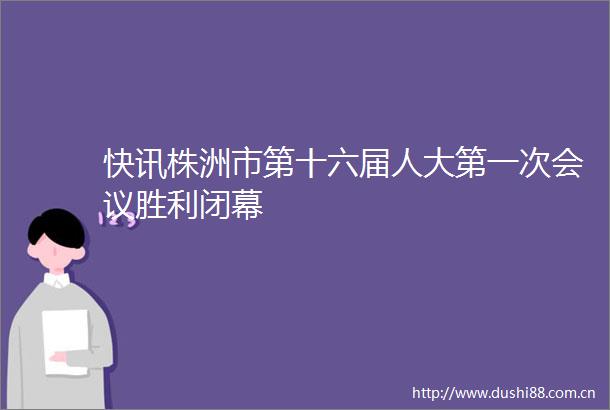 快讯株洲市第十六届人大第一次会议胜利闭幕