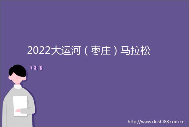 2022大运河（枣庄）马拉松