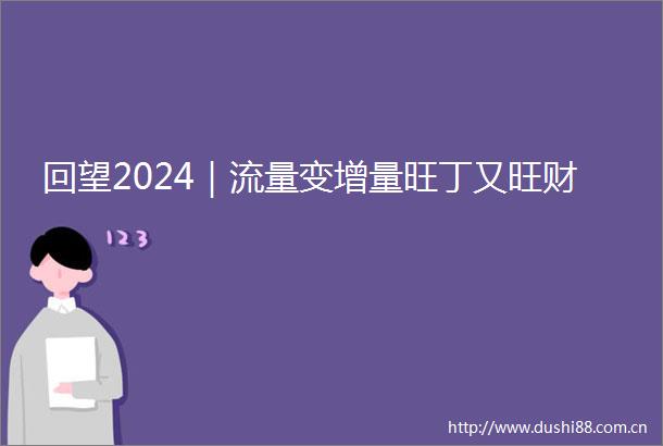 回望2024｜流量变增量旺丁又旺财