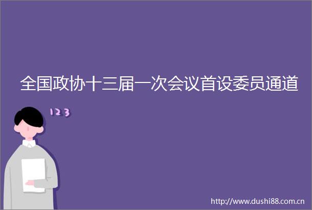 全国政协十三届一次会议首设委员通道