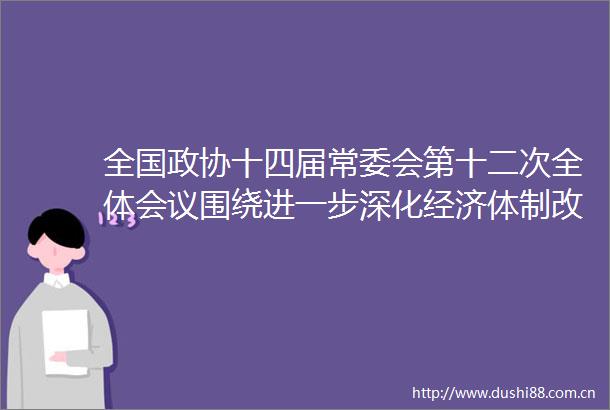 全国政协十四届常委会第十二次全体会议围绕进一步深化经济体制改革推进式现代化进行大会发言