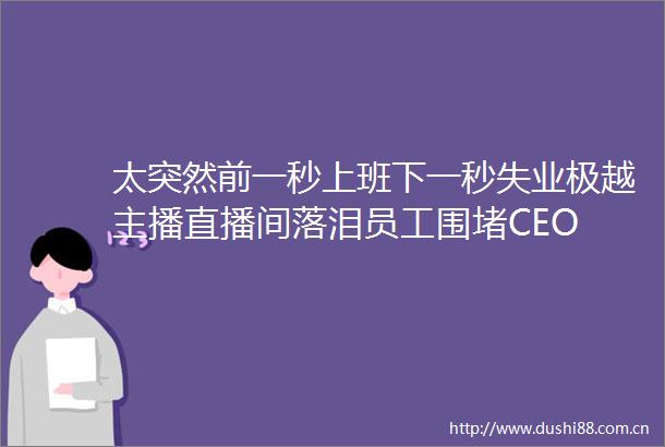 太突然前一秒上班下一秒失业极越主播直播间落泪员工围堵CEO