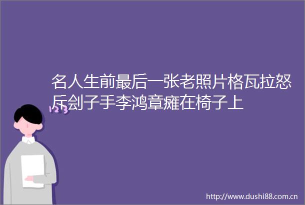 名人生前最后一张老照片格瓦拉怒斥刽子手李鸿章瘫在椅子上