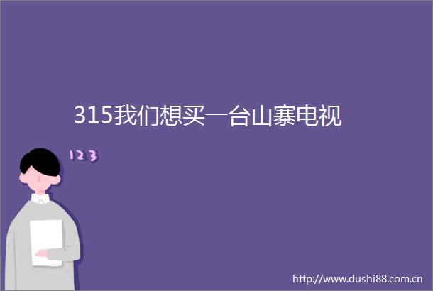 315我们想买一台山寨电视