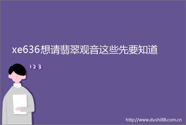 xe636想请翡翠观音这些先要知道