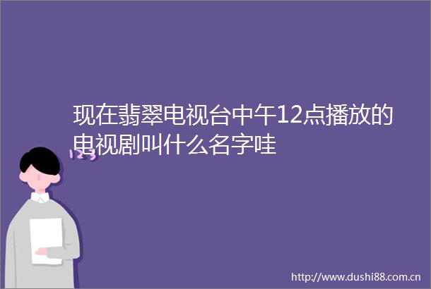 现在翡翠电视台中午12点播放的电视剧叫什么名字哇