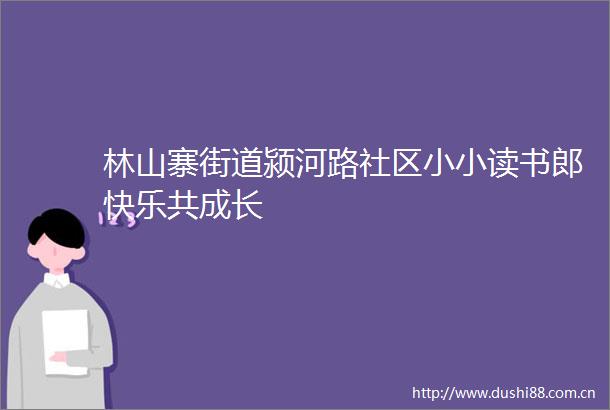 林山寨街道颍河路社区小小读书郎快乐共成长