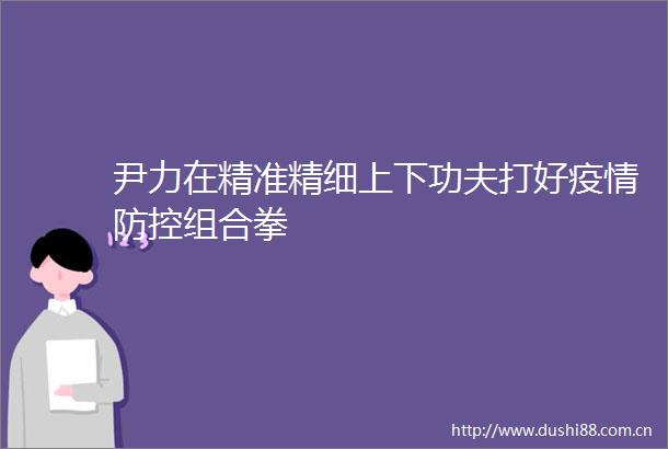 尹力在精准精细上下功夫打好疫情防控组合拳