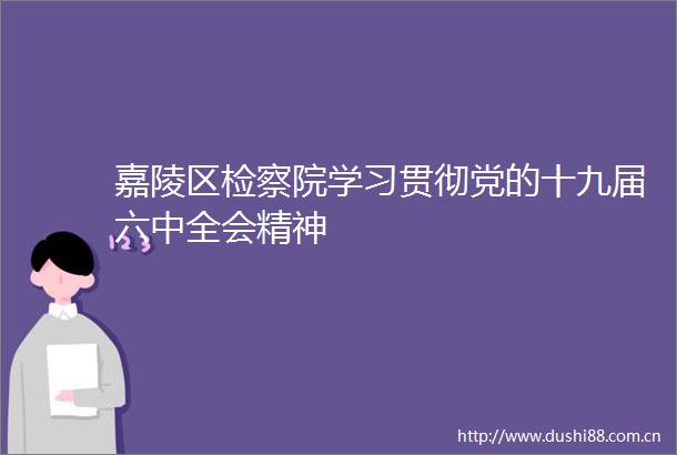 嘉陵区检察院学习贯彻党的十九届六中全会精神