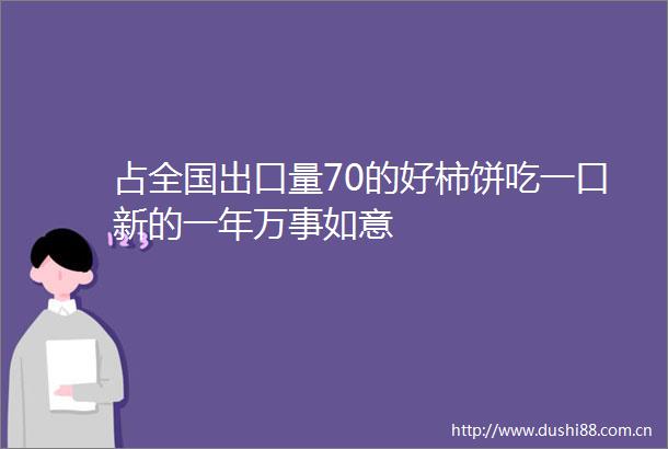 占全国出口量70的好柿饼吃一口新的一年万事如意