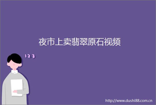 夜市上卖翡翠原石视频