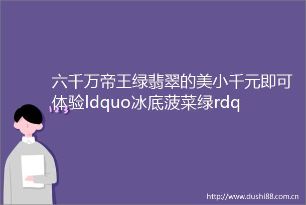 六千万帝王绿翡翠的美小千元即可体验ldquo冰底菠菜绿rdquo碧玉手串慈禧同款