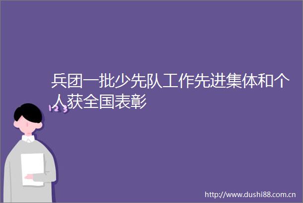 兵团一批少先队工作先进集体和个人获全国表彰