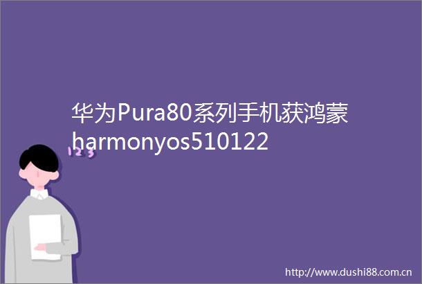 华为Pura80系列手机获鸿蒙harmonyos510122升级支持全新XMAGE个性色卡水印
