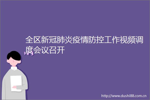 全区新冠肺炎疫情防控工作视频调度会议召开